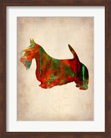 Framed Scottish Terrier Watercolor 2