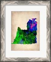 Framed Yorkshire Terrier Watercolor