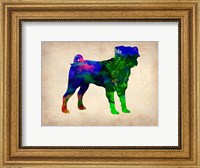 Framed Pug Watercolor