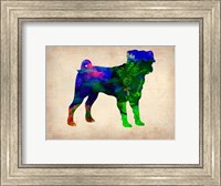 Framed Pug Watercolor