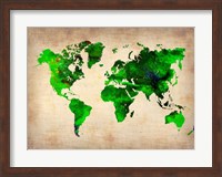 Framed World Watercolor Map 6