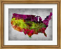 Framed USA Watercolor Map 4