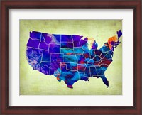 Framed USA Watercolor Map 5