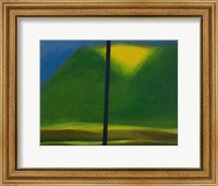 Framed Green Mountain with Yellow