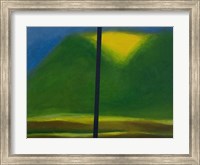 Framed Green Mountain with Yellow