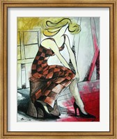Framed Checkered Woman