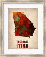 Framed Georgia Watercolor Map