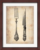 Framed Antique Knife and Fork