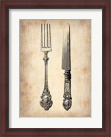 Framed Antique Knife and Fork