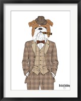 Framed British Bulldog In Tweed Suit