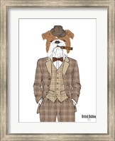 Framed British Bulldog In Tweed Suit