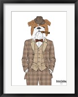 Framed British Bulldog In Tweed Suit