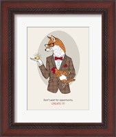 Framed Fox Man In Pin Suit