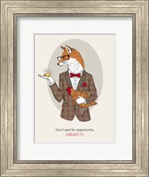 Framed Fox Man In Pin Suit