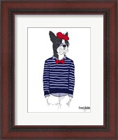 Framed French Bulldog In French Style