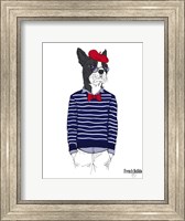 Framed French Bulldog In French Style
