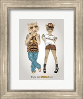 Framed Tiger And Leopard In Swag Style