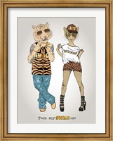 Framed Tiger And Leopard In Swag Style