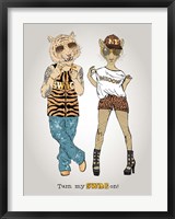 Framed Tiger And Leopard In Swag Style