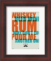 Framed Whiskey, Beer and Wine