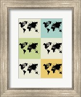 Framed World Map Grid