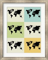 Framed World Map Grid