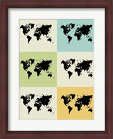 Framed World Map Grid