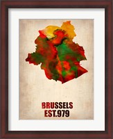 Framed Brussels Watercolor Map