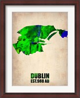 Framed Dublin Watercolor Map