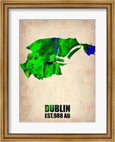 Framed Dublin Watercolor Map