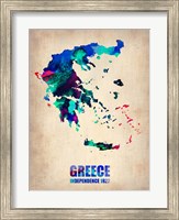 Framed Greece Watercolor