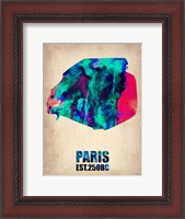 Framed Paris Watercolor Map