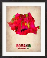 Framed Romania Watercolor