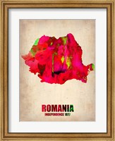 Framed Romania Watercolor