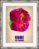 Framed Rome Watercolor Map