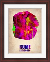 Framed Rome Watercolor Map