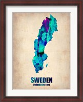 Framed Sweden Watercolor