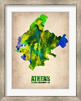 Framed Athens Watercolor