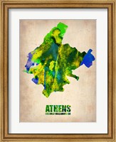 Framed Athens Watercolor