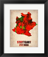 Framed Stuttgart Watercolor