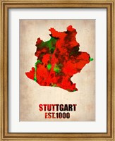 Framed Stuttgart Watercolor