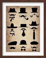 Framed Hats Glasses and Mustaches