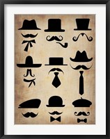 Framed Hats Glasses and Mustaches