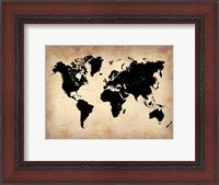 Framed Vintage World Map