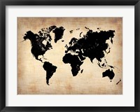 Framed Vintage World Map