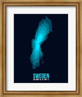 Framed Sweden Radiant Map 2