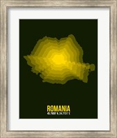 Framed Romania Radiant Map 2