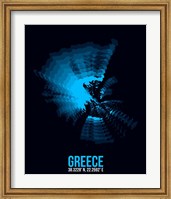 Framed Greece Radiant Map 3