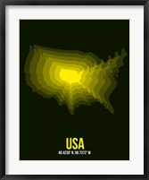 Framed USA Radiant Map 3