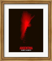 Framed Argentina Radiant Map 2